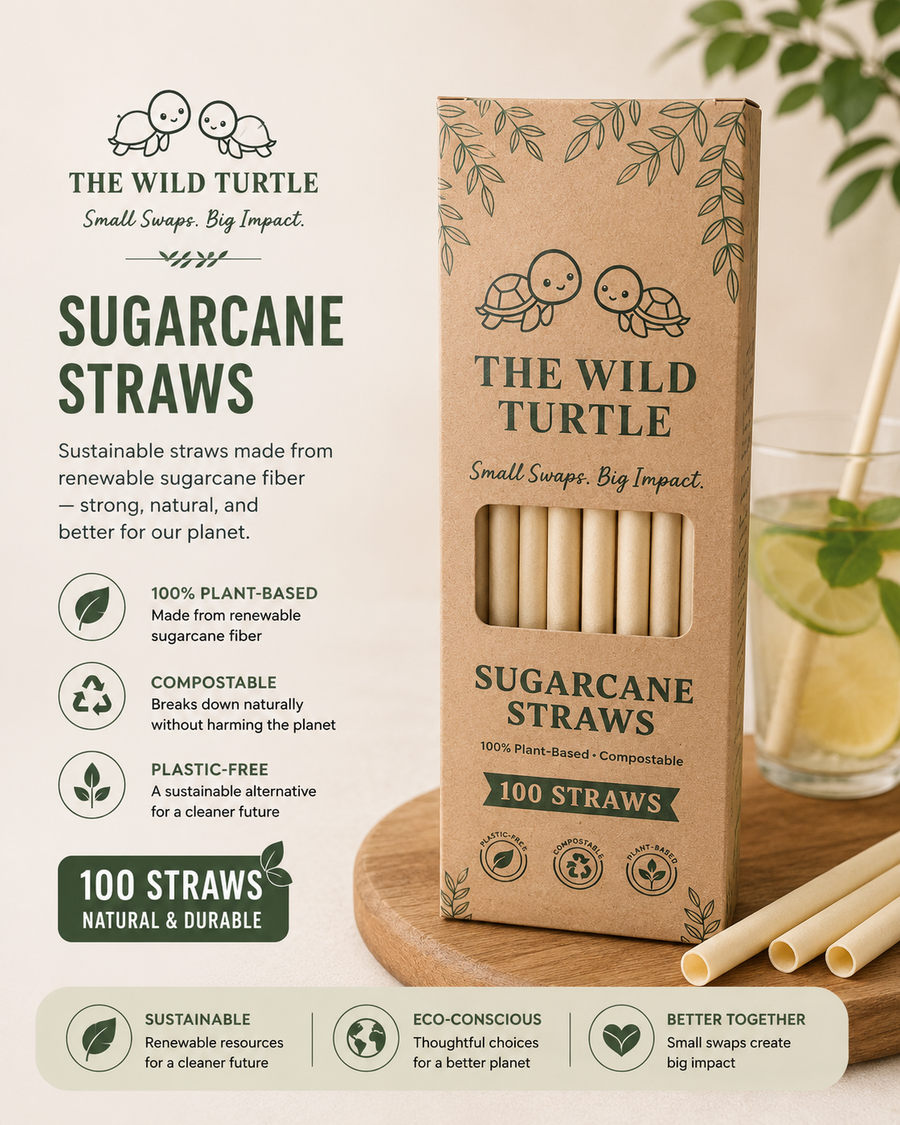 Sugarcane Straws β Compostable, No Soggy Paper Taste (100-Count)