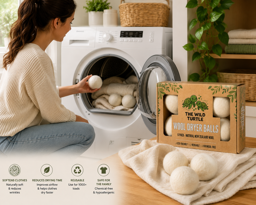 Wool Dryer Balls β Natural Fabric Softener, Dryer Sheet Replacement (6-Pack)