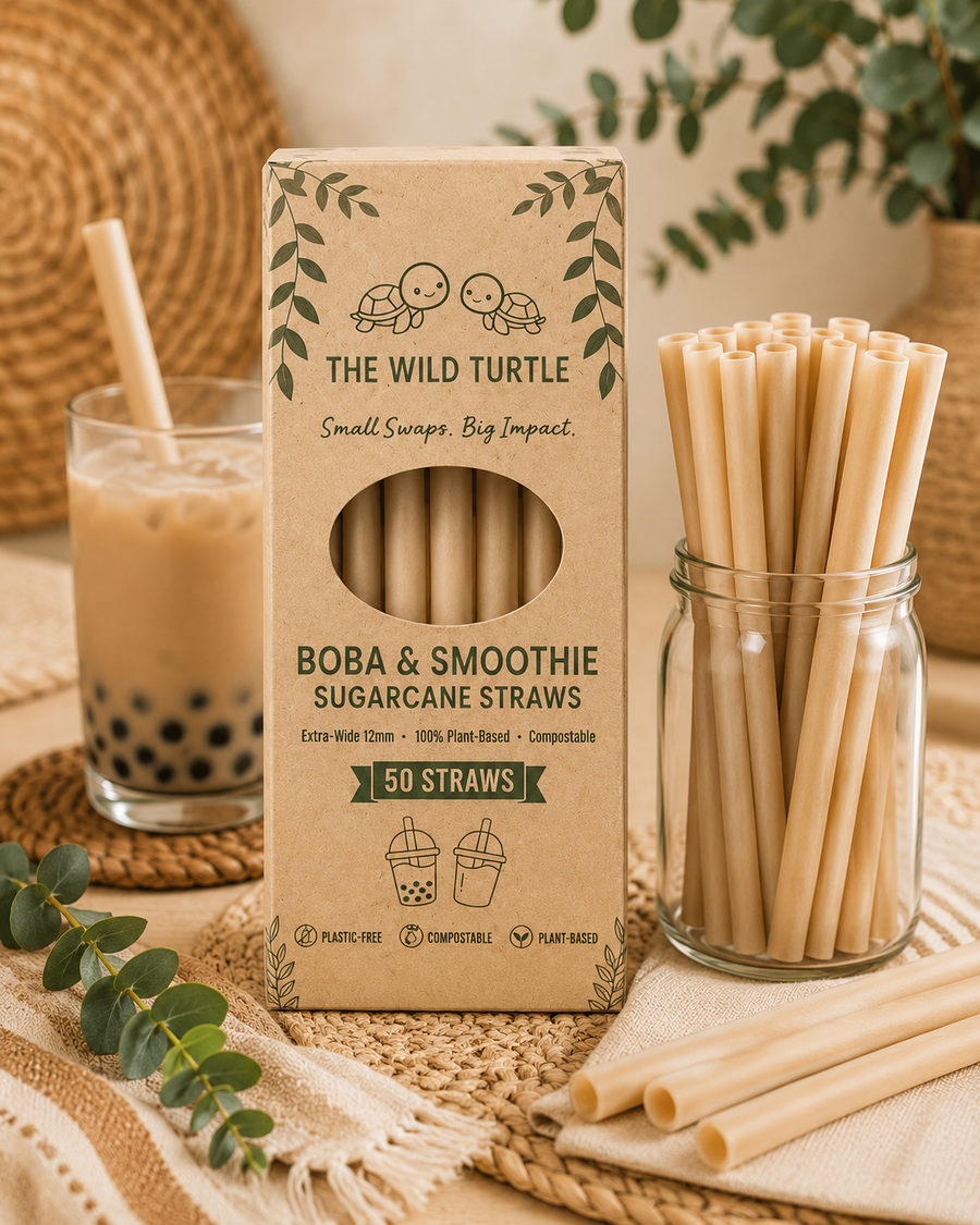 Boba Straws β Wide, Compostable, Sugarcane Fiber (50-Count)