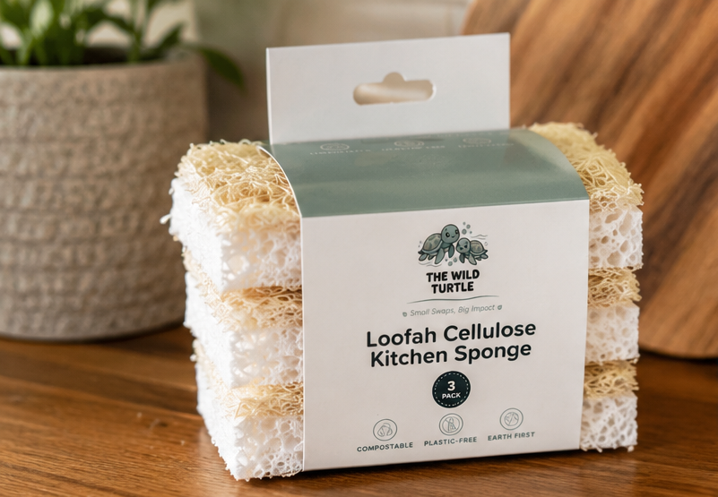 Loofah Cellulose Kitchen Sponge 3 Pack