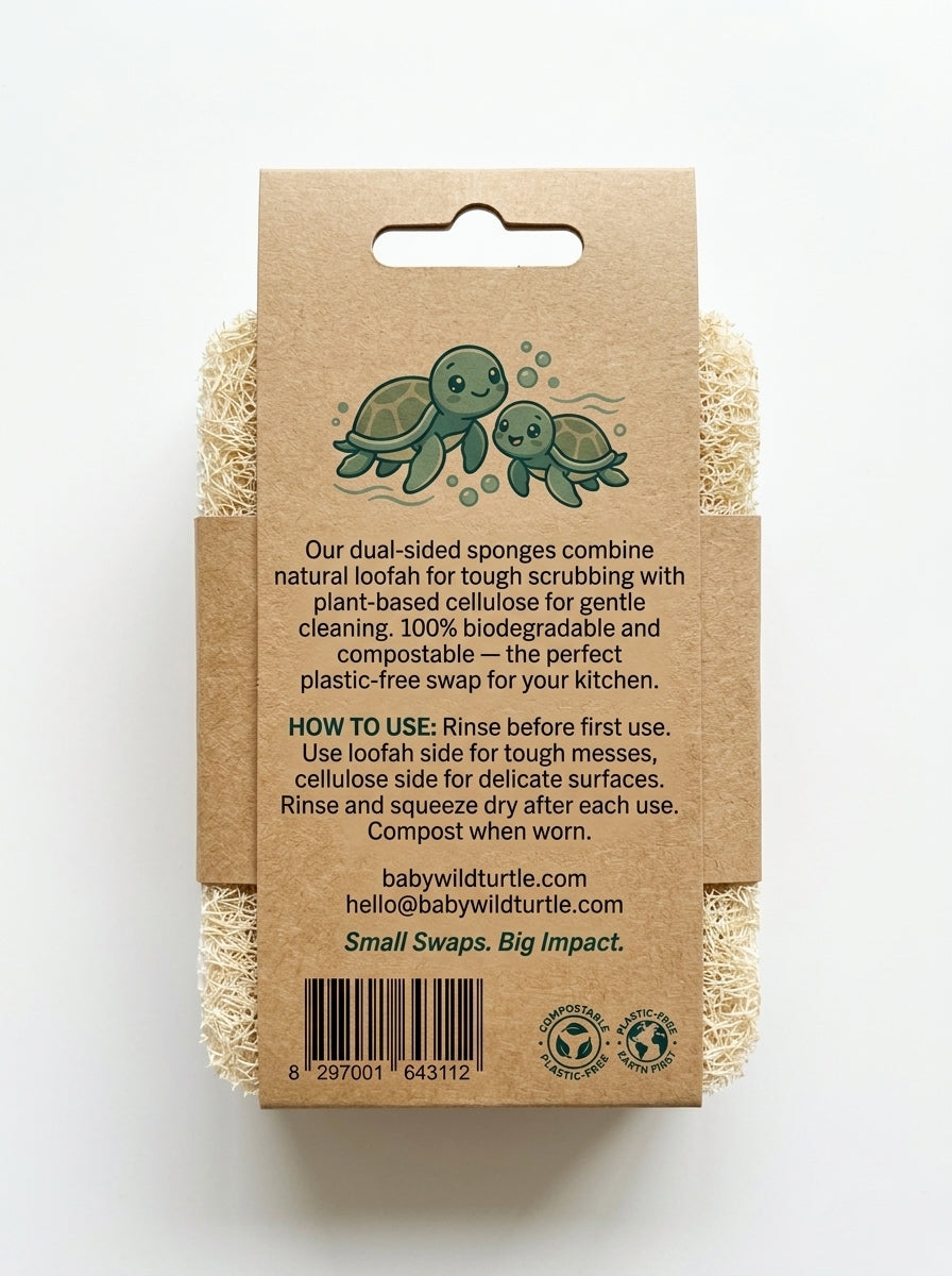 Loofah Cellulose Kitchen Sponge 3 Pack