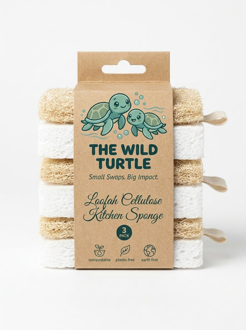 Loofah Cellulose Kitchen Sponge 3 Pack