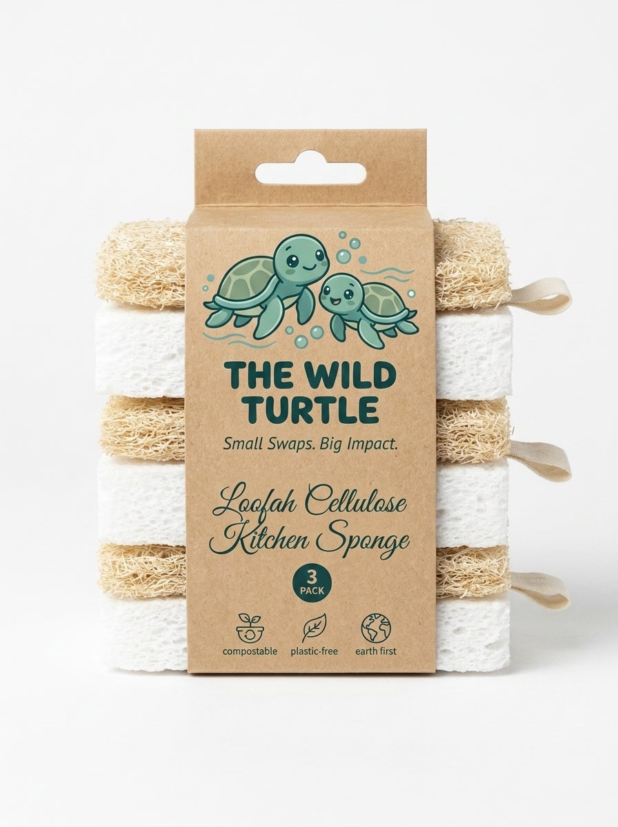Loofah Cellulose Kitchen Sponge 3 Pack