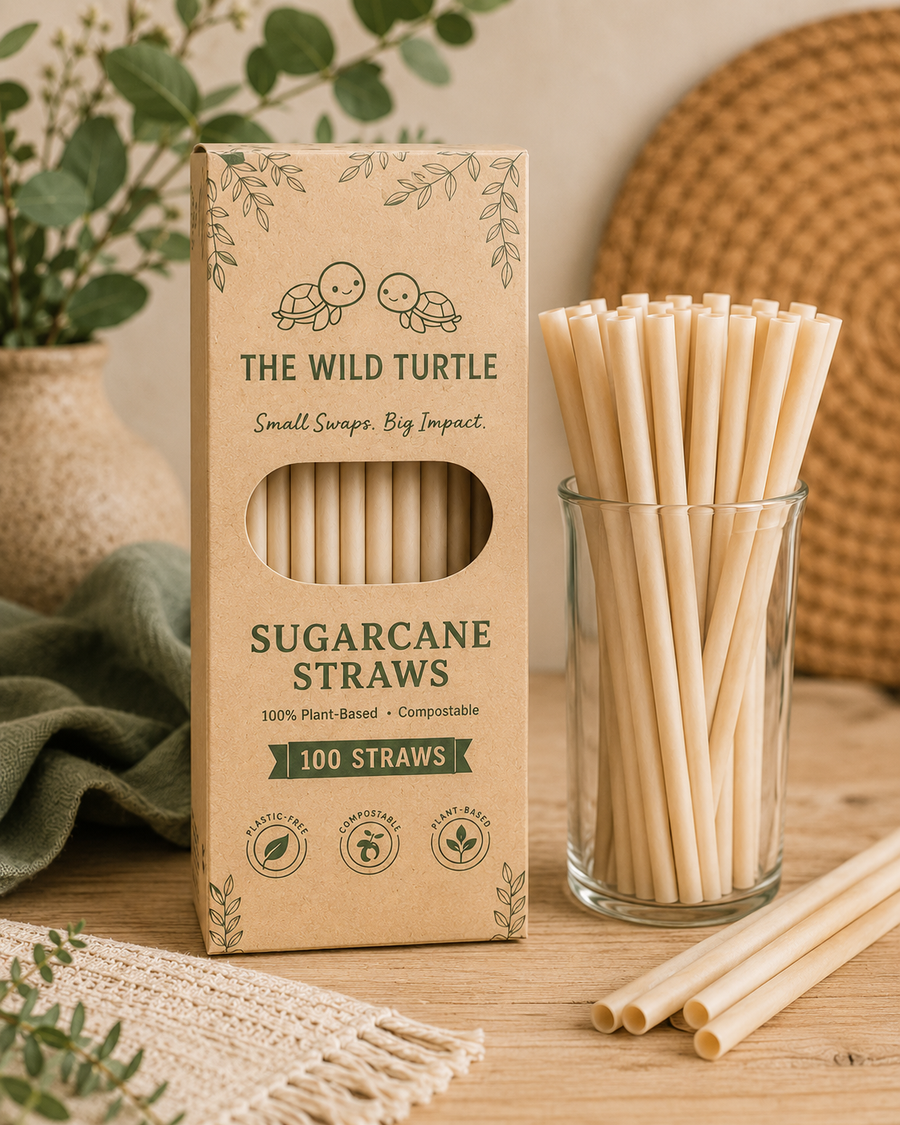 Sugarcane Straws β Compostable, No Soggy Paper Taste (100-Count)