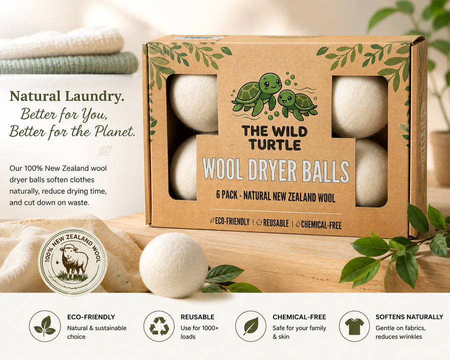 Wool Dryer Balls β Natural Fabric Softener, Dryer Sheet Replacement (6-Pack)