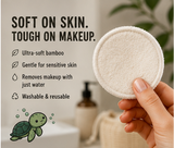 Reusable Makeup Pads — Organic Cotton & Bamboo, Washable (20-Pack + Mesh Bag)