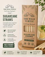 Sugarcane Straws — Compostable, No Soggy Paper Taste (100-Count)