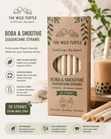 Boba Straws — Wide, Compostable, Sugarcane Fiber (50-Count)