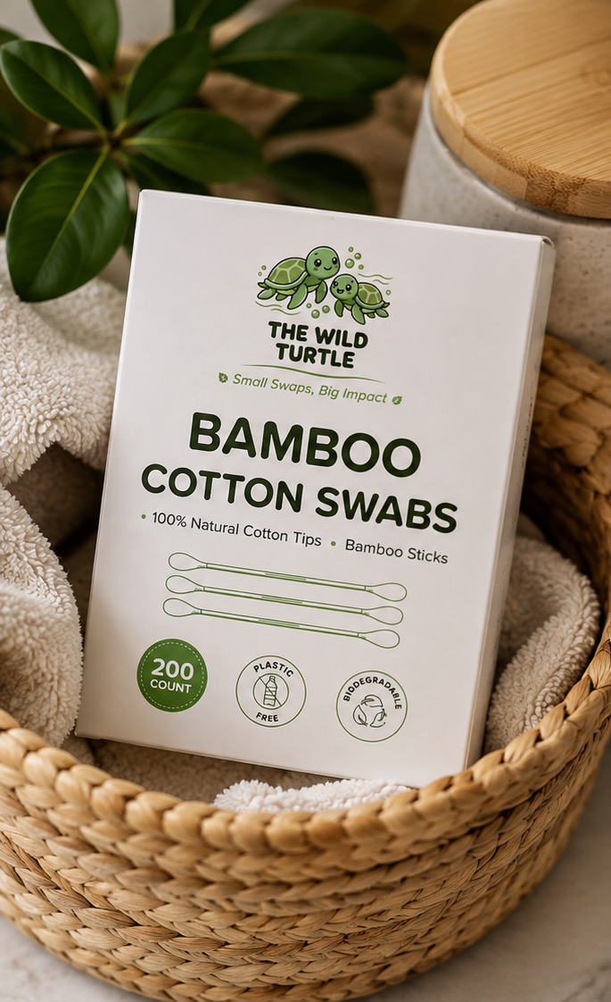 Bamboo Cotton Swabs — Plastic-Free, Biodegradable (200-Count)