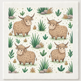 Highland Cows Swedish dishcloth by My Rustic Roots
