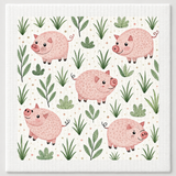 Little Pink Pigs Swedish dishcloth by My Rustic Roots