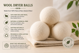 Wool Dryer Balls — Natural Fabric Softener, Dryer Sheet Replacement (6-Pack)