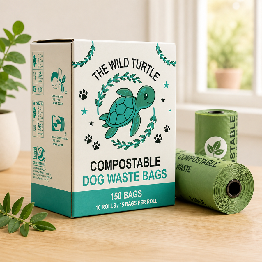 Dog Poop Bags — Compostable, Extra Thick, Leak-Proof 150 Bags  Dispenser Included